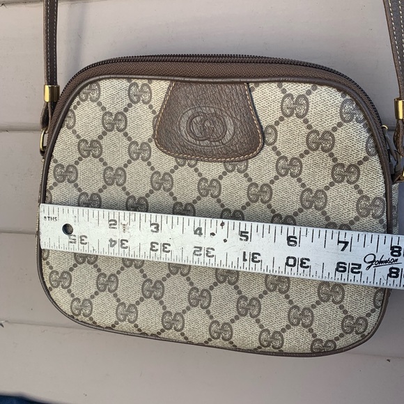 Very Popular Beautiful Old Gucci Shoulder Bag GG Pattern Brown - Picture 5 of 13